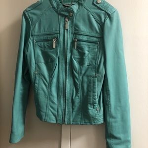 Bright sky blue Bernardo jacket